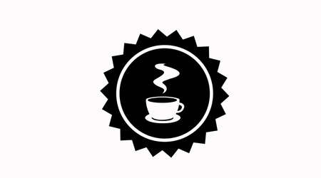 Coffe icon. Vector isolated illustration of a coffee cup take away badgeのイラスト素材