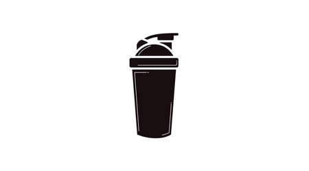 Vector Isolated Illustration of a Potein Shaker. Protein Shaker Iconのイラスト素材