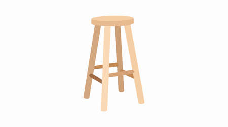 Vector Isolated Illustration of a Wooden Stoolのイラスト素材