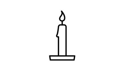 Candle icon. Vector black and white illustration of a candleのイラスト素材
