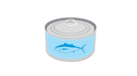 Tuna Can. Vector isolated illustration of a can of tunaのイラスト素材
