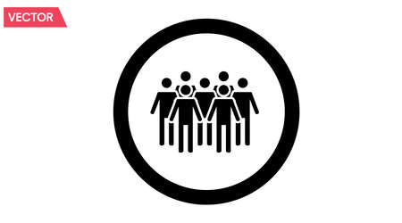 Vector isolated worstple icon. People roundad flat signのイラスト素材