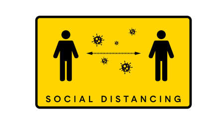 Social distancing. Keep the distance. Protection against the coronavirus epidemic. Vector illustration or signのイラスト素材
