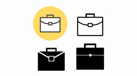 Briefcase icon vector, bag symbols set. Isolated illustration.のイラスト素材