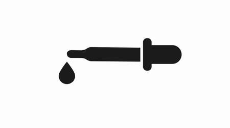 Dropper icon, vector black and white isolated illustrationのイラスト素材