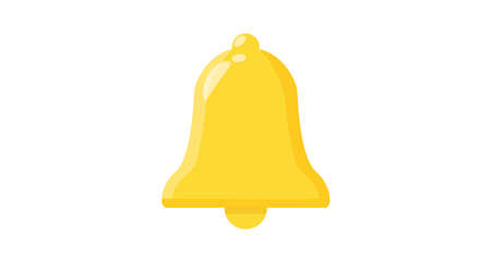 Bell icon. Vector isolated flat bell illustration, notification icon or signのイラスト素材