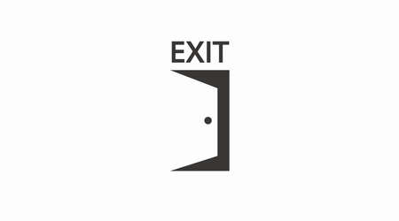 Exit Sign. Vector isolated black and white illustration. Exit Iconのイラスト素材
