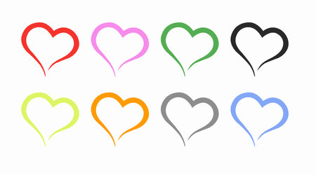 Heart Icon Set. Different color set of illustrations. Love Icon Setのイラスト素材