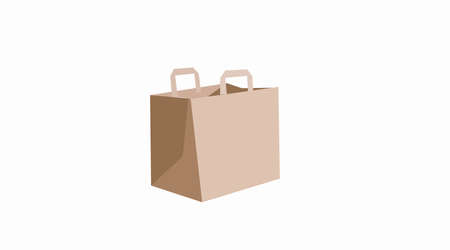 Vector Isolated Illustration of a Take Away Paper Bagのイラスト素材