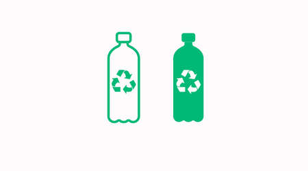 Recycle plastic bottle logo or icon set design. Vector isolated set of illustrationsのイラスト素材