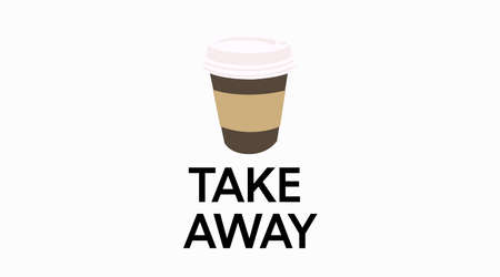 Coffee Take Away Sign, with a coffe take away cupのイラスト素材