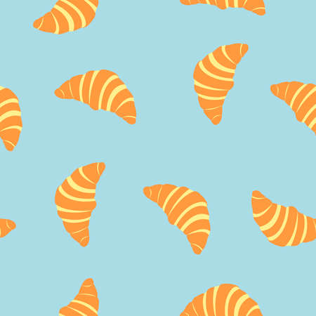 Croissant Pattern. Vector semaless pattern or background with croissantのイラスト素材