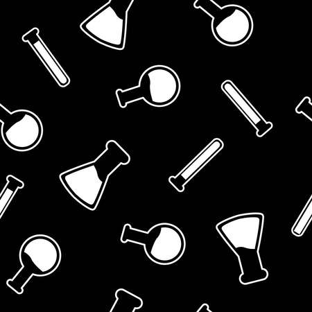 Science Pattern. Vector seamless pattern or background with science containersのイラスト素材
