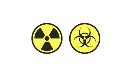 Radiation and Biohazard Icon Set. Vector isolated illustration of an editable radiation and Biohazard icon or sign setのイラスト素材