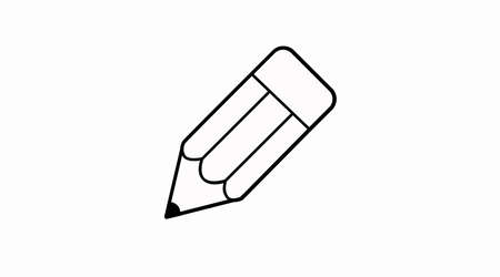 Pencil Icon. Vector isolated editable flat illustration of a pencilのイラスト素材