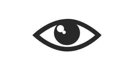 Eye Icon. vector flat editable black and white illustration of an eyeのイラスト素材