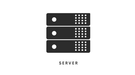 Server Icon. Vector editable black and white linear illustration of a serverのイラスト素材
