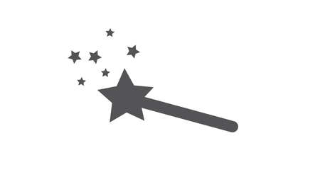 Magic Wand. Vector flat black and white editable illustrationのイラスト素材