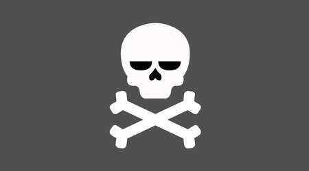 Skull Icon. Vector isolated flat editable illustration of a skull with crossed bonesのイラスト素材