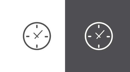 Clock Icon Set. Black and white set of flat isolated editable illustrationsのイラスト素材