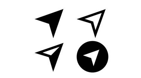 Navigation Arrow Set. Vector isolated editable set of black and white illustrationsのイラスト素材