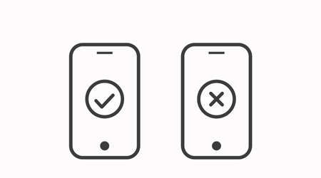 Mobile or Smartphone Icon Set. Vector flat editable black and white illustration setのイラスト素材