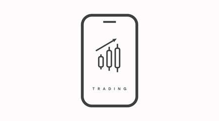 Smartphone Trading Icon. Vector isolated editable flat illustrationのイラスト素材
