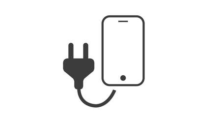 Smartphone Charge Icon. Vector isolated flat editable illustrationのイラスト素材