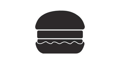 Vector Isolated Illustration of a Burger. Black and White Simple Burger Icon.のイラスト素材