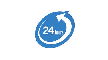 24 hours Icon or Logo. vector isolated editable flat of 24 hours iconsのイラスト素材