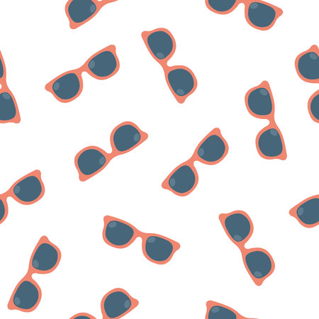 Sunglasses Pattern. Vector seamless editable background or pattern with red sunglasses