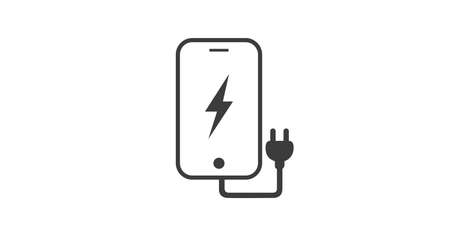 Smartphone Charge Icon. Vector isolated flat editable illustrationのイラスト素材
