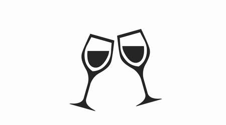 Toast Glasses Icon. Vector simple editable illustration of glasses toastのイラスト素材