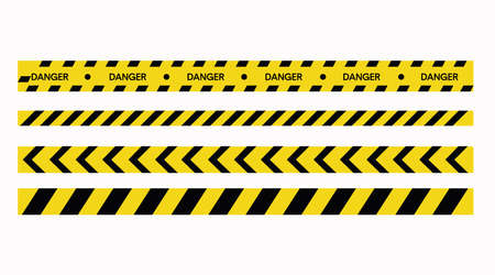 Warning Caution Tape Set. Vector isolated editable set of illustrationsのイラスト素材