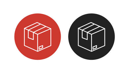 Box Icon Set. Vector isolated editable flat set of boxes illustrationsのイラスト素材