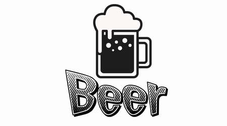 Beer Icon or Sign. Vector isolated editable flat beer jar signのイラスト素材