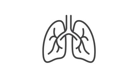 Lungs Icon. Vector editable linear simple illustration of lungsのイラスト素材
