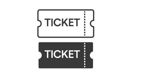 Ticket icon Set. Vector isolated flat illustration set