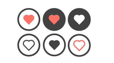 Heart Icon Set. Vector isolated set of heartsのイラスト素材