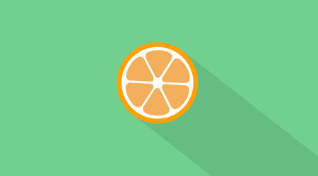 Orange Icon. Vector isolated editable orange illustration with shadowのイラスト素材
