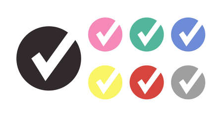 Check Icon Set. Vector isolated editable color icons set