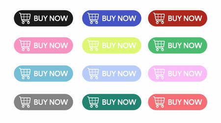 Buy Now Button Set. Vector isolated editable illustration setのイラスト素材
