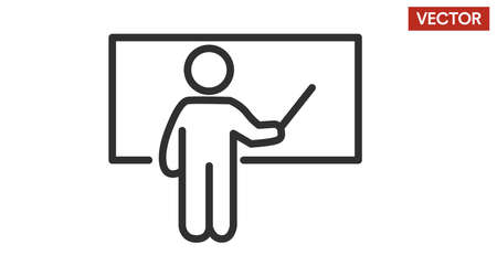 Teacher Icon. Vector isolated editable linear illustration of a teacher.のイラスト素材