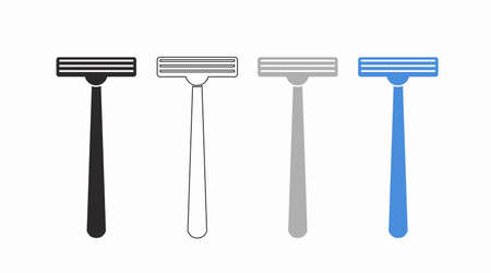 Razors Icon Set. Vector isolated editable set of razos shave illustrationsのイラスト素材