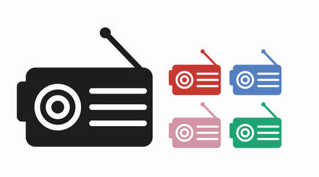 Radio icon set. Vector isolated set illustration of a radioのイラスト素材