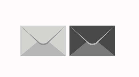 Envelope Icon Set. Black and white flat editable illustration setのイラスト素材