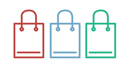 Shopping Bag Icon Set. Vector isolated linear editable illustration setのイラスト素材