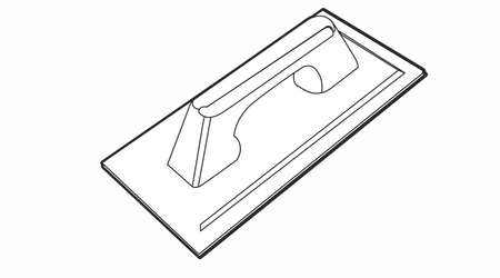 Vector Isolated Illustration of a Bricklayer Trowel. Black and white linear editable illustrationのイラスト素材