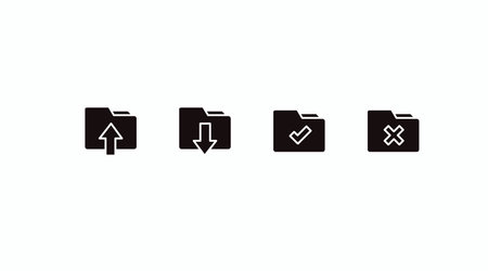 Folder related line icon set. File documents linear icons.のイラスト素材
