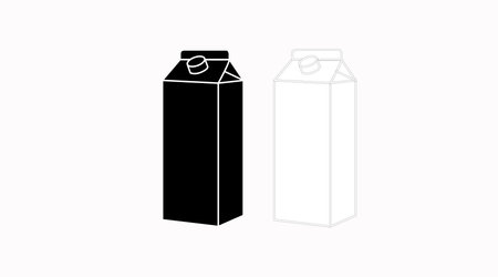 Milk flat icon. Vector isolated Milk Box Icon. Outline pictogram of a milk boxのイラスト素材